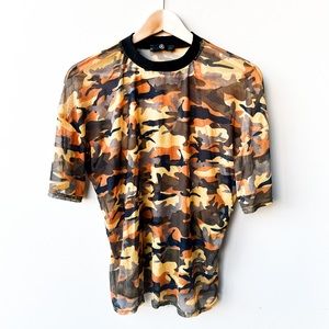 Sheer Club Camo Top